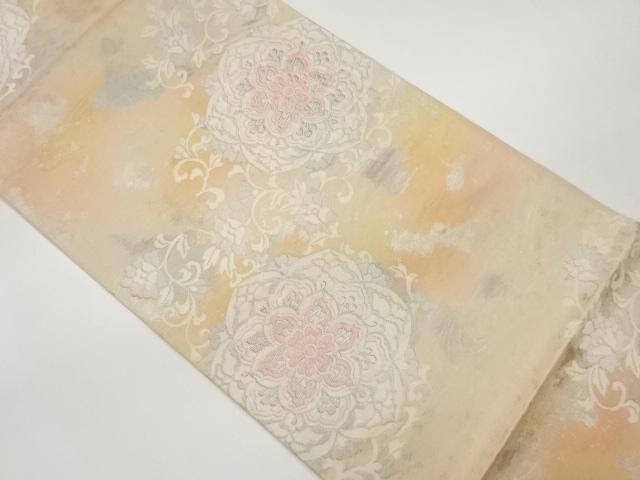 引箔華紋に花唐草模様織出し袋帯